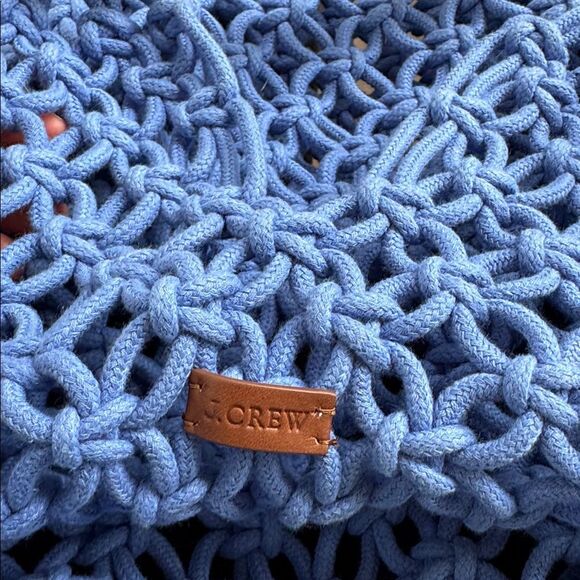 J.Crew Cadiz Hand-Knotted Rope Tote Bag NWT Brilliant Ocean Blue - Picture 4 of 6